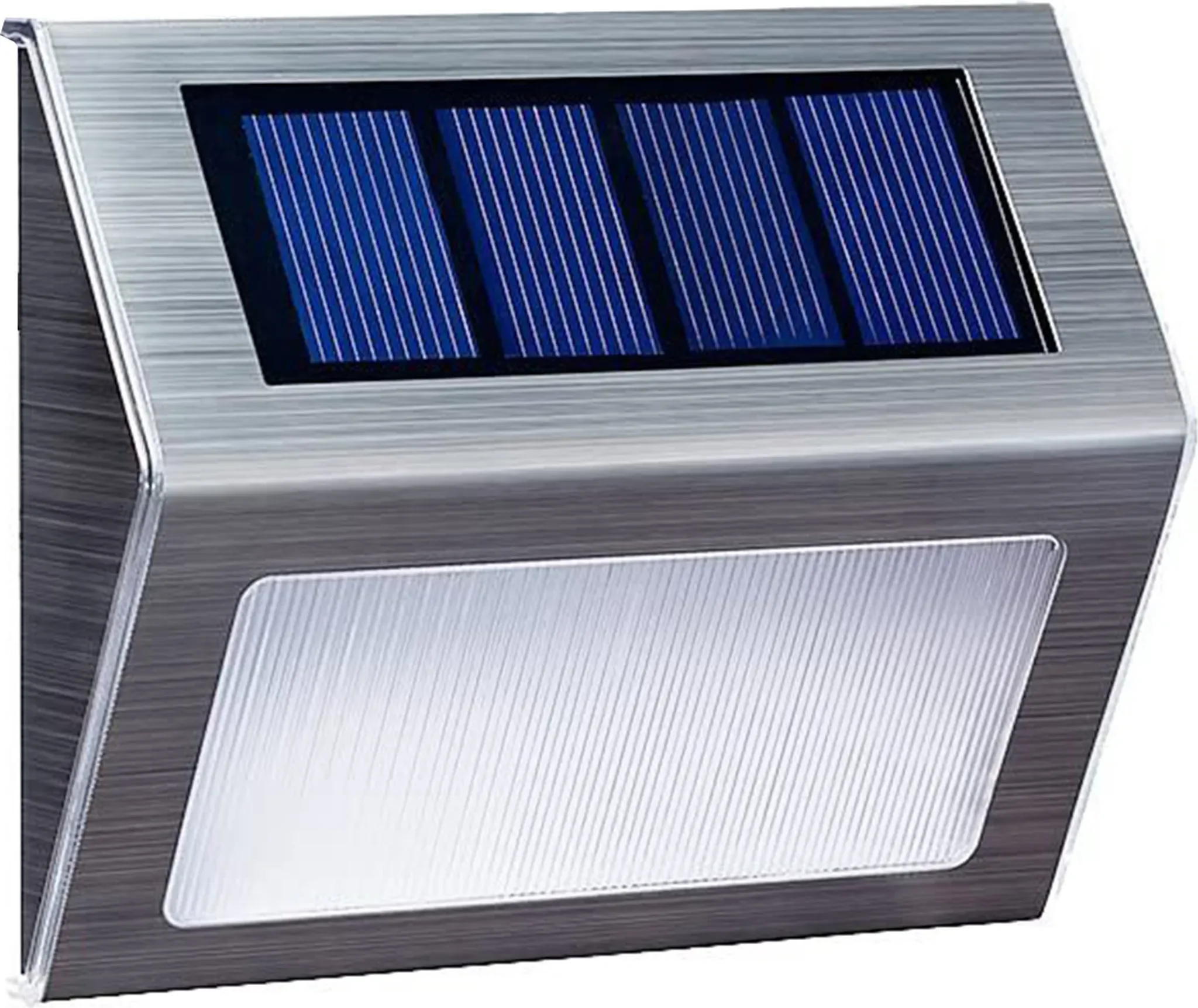 3LED-Solar-Gartenleuchte aus Edelstahl