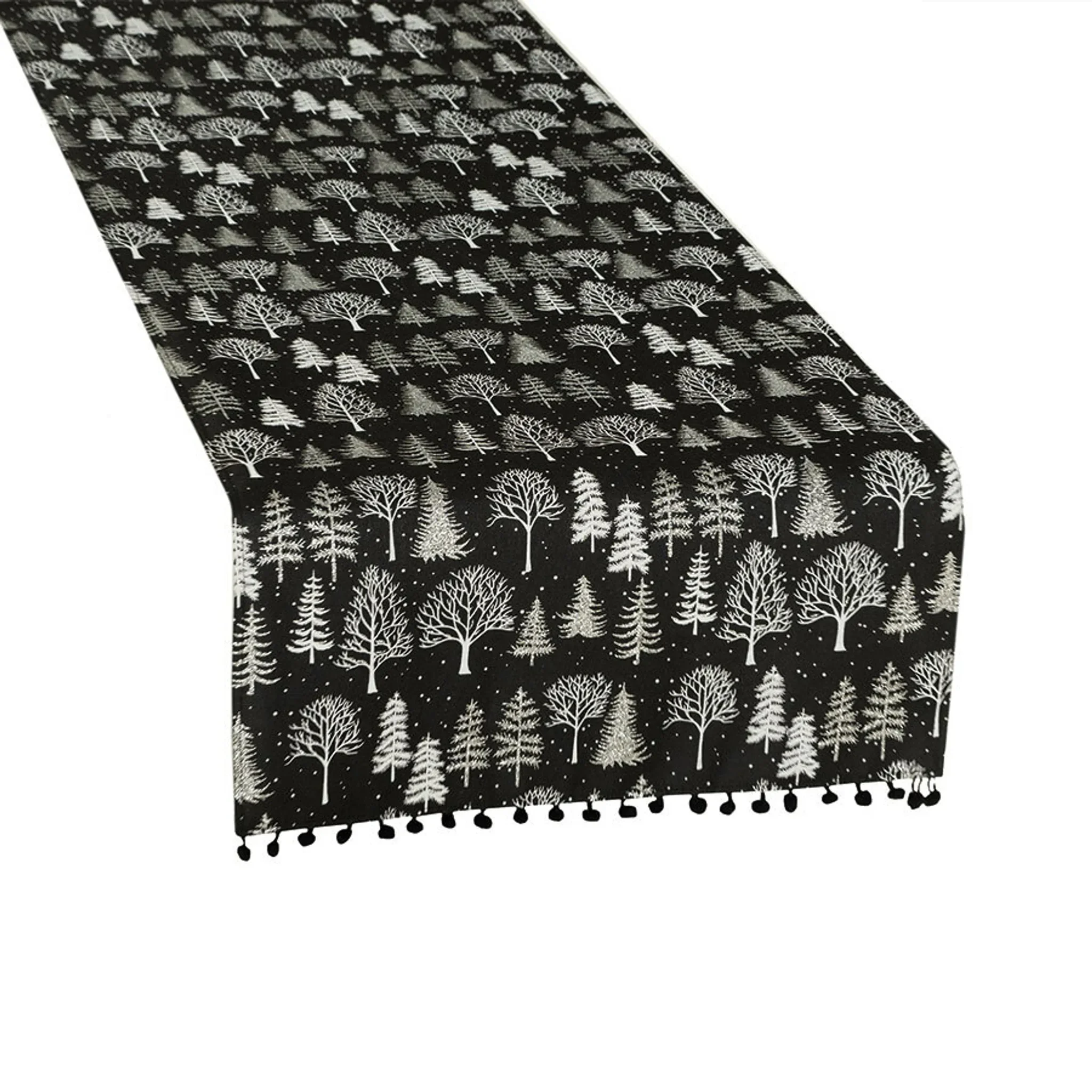 Markizeta Home – Tischläufer „Winterzauber“ 24×90 cm Schwarz