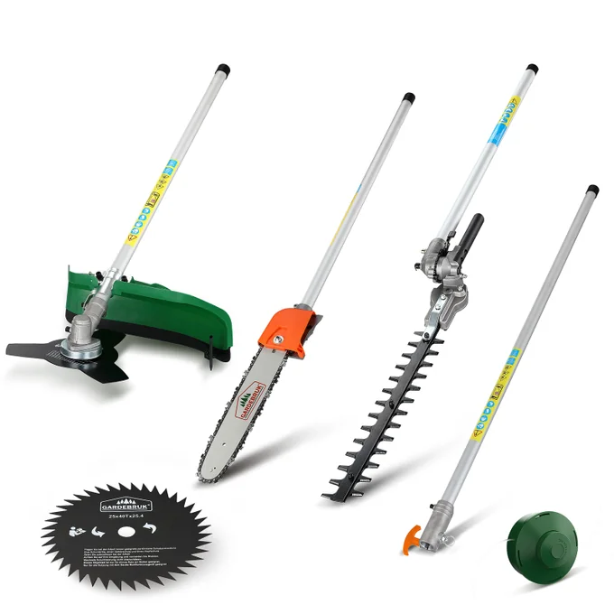 Benzin Freischneider 5in1 Multitool mit Zubehör und 3 Fadenspulen