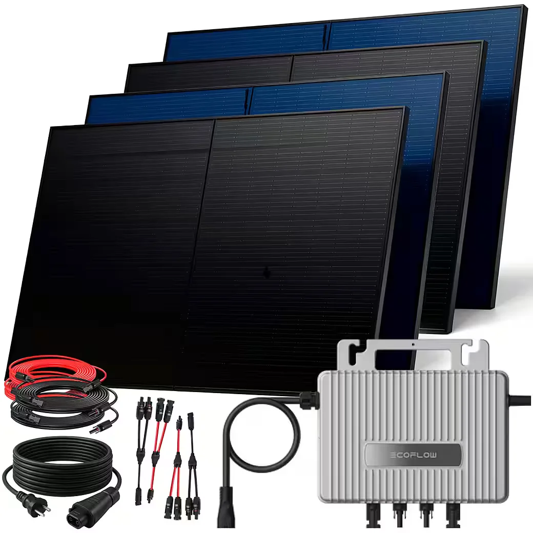 Balkonkraftwerk 2000W bifazial Full Black Komplettset steckerfertig