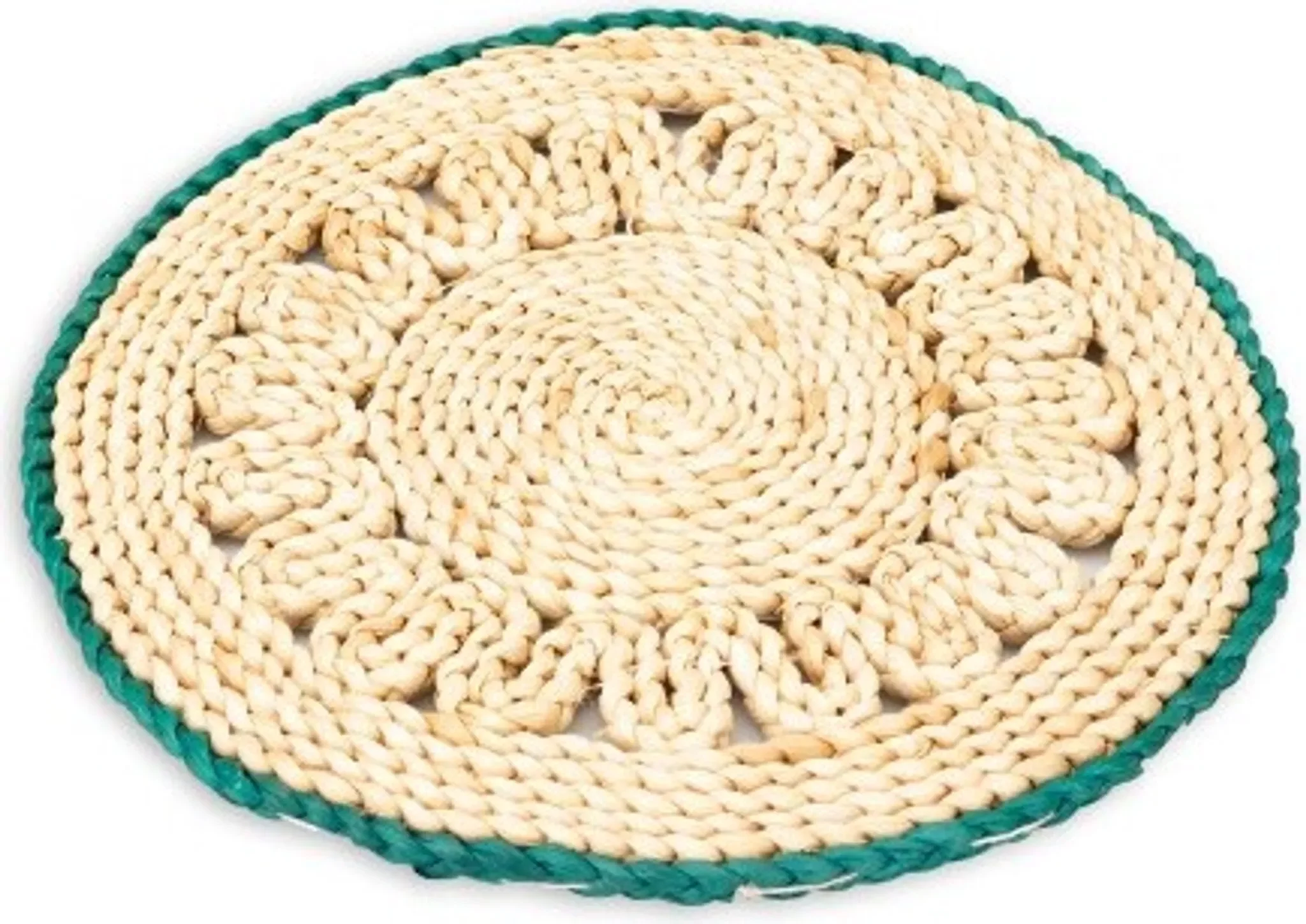 NaDeco – Tischset aus Maisstroh Rund Ø30 cm mit Rand Grün