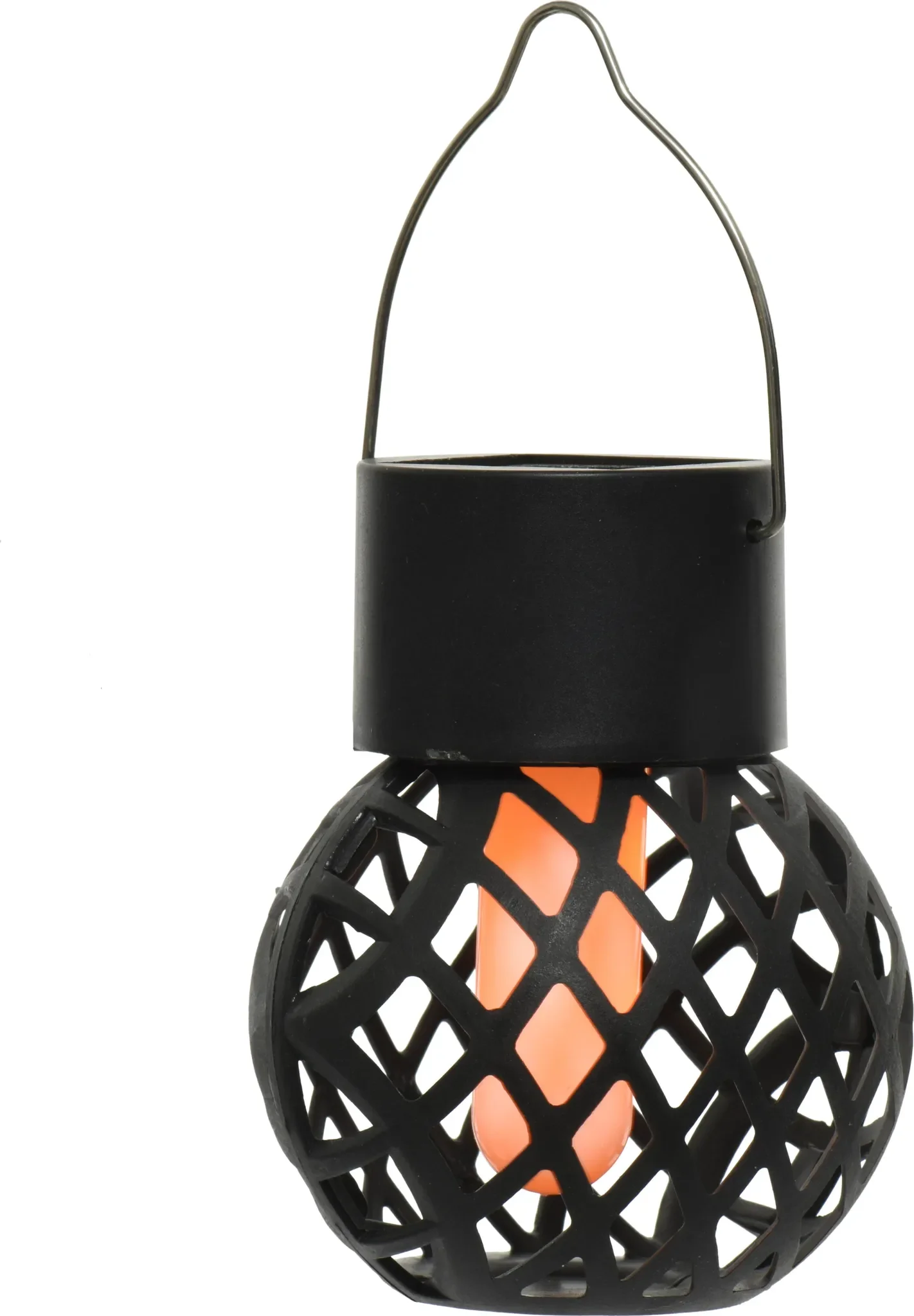 Lumineo Solar Gartenleuchte LED Laterne – Flammeneffekt, Ø 7 × 9 cm, Schwarz
