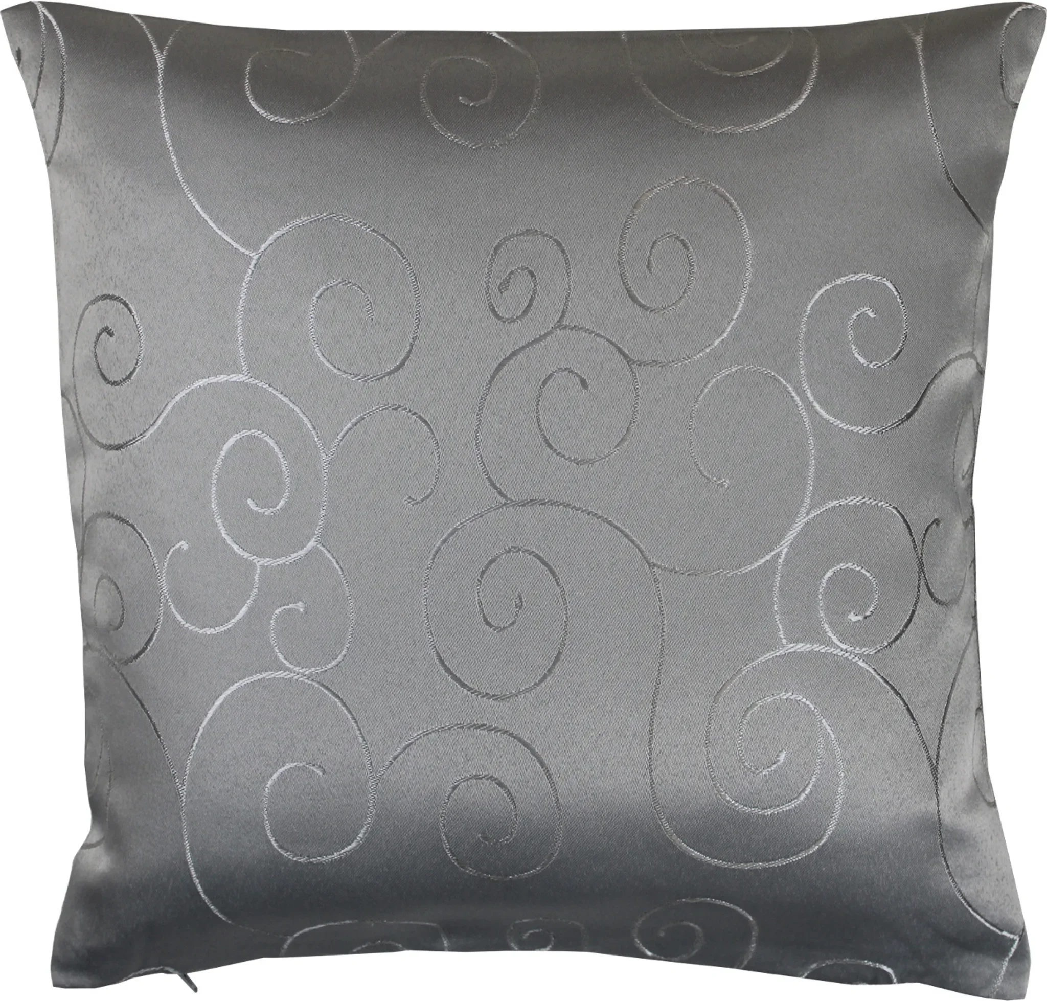 Haus & Deko – Kissenhülle „Damast Circle“ 40×40 cm Silber