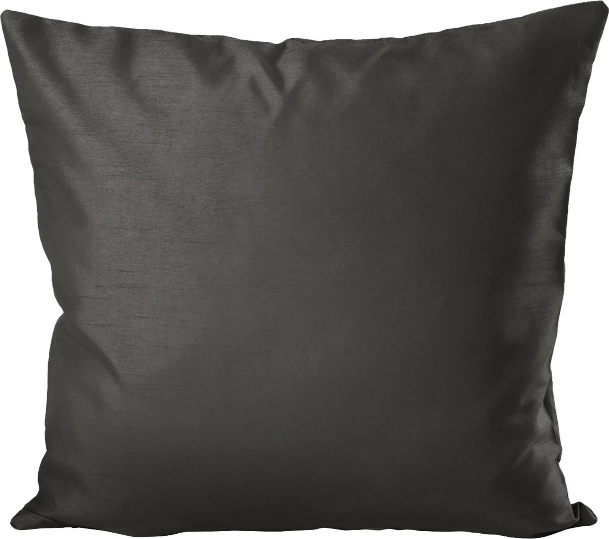 Haus & Deko – Kissenhülle „Silky“ Wildseidenoptik 40×40 cm Anthrazit